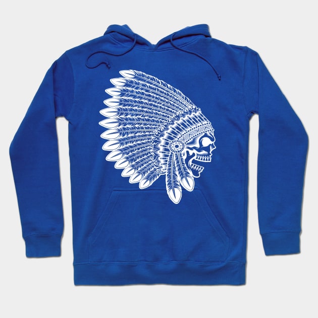 Indian Headdress Skull Hoodie by RightBrainIndustries